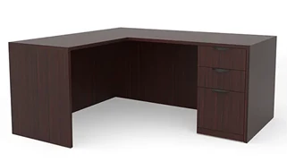 L Shaped Single Pedestal Desks PBD Furniture 60in x 60in Single Pedestal L-Shaped Desk