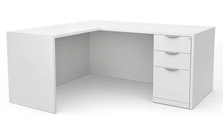 L Shaped Single Pedestal Desks PBD Furniture 60in x 60in Single Pedestal L-Shaped Desk