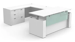 Standing Desks - Electronically Adjustable PBD Furniture U-Shaped Standing Desk