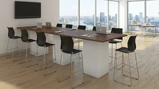 Conference Tables PBD Furniture 12ft Cafe Height Conference Table with White Base