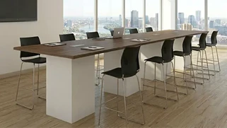 Conference Tables PBD Furniture 16ft Cafe Height Conference Table with White Base
