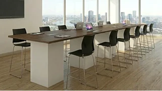 Conference Tables PBD Furniture 20ft Cafe Height Conference Table with White Base