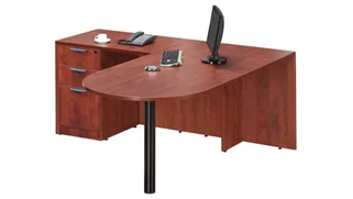 L Shaped Single Pedestal Desks PBD Furniture 66in x 54in Bullet L Shaped Desk