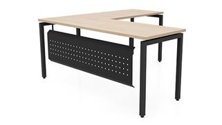 L Shaped Desks Office Source 66in x 72in Slender L-Desk with Modesty Panel 