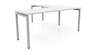 L Shaped Desk Shells PBD Furniture 72in x 78in Curve Corner L-Desk 