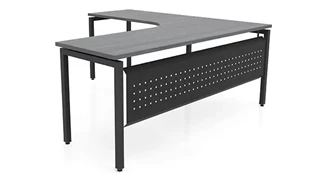 L Shaped Desk Shells PBD Furniture 72in x 72in Curve Corner L-Desk with Modesty Panel 