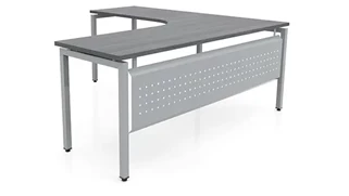 L Shaped Desk Shells PBD Furniture 72in x 72in Curve Corner L-Desk with Modesty Panel 