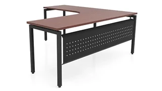 L Shaped Desk Shells PBD Furniture 72in x 72in Curve Corner L-Desk with Modesty Panel