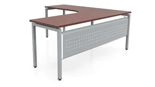 L Shaped Desk Shells PBD Furniture 72in x 72in Curve Corner L-Desk with Modesty Panel 