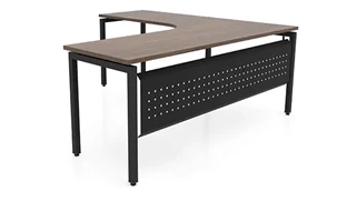 L Shaped Desk Shells PBD Furniture 72in x 72in Curve Corner L-Desk with Modesty Panel 