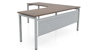 L Shaped Desk Shells PBD Furniture 72in x 72in Curve Corner L-Desk with Modesty Panel 