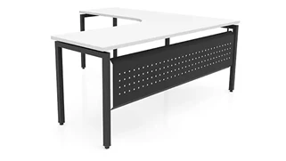 L Shaped Desk Shells PBD Furniture 72in x 72in Curve Corner L-Desk with Modesty Panel