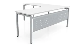 L Shaped Desk Shells PBD Furniture 72in x 72in Curve Corner L-Desk with Modesty Panel