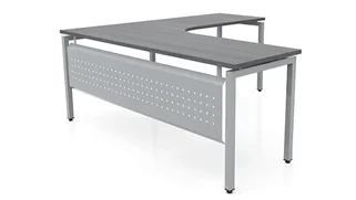 L Shaped Desk Shells PBD Furniture 72in x 72in Curve Corner L-Desk with Modesty Panel 