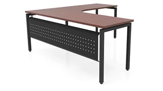 L Shaped Desk Shells PBD Furniture 72in x 72in Curve Corner L-Desk with Modesty Panel