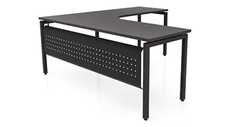 L Shaped Desk Shells PBD Furniture 72in x 72in Curve Corner L-Desk with Modesty Panel 