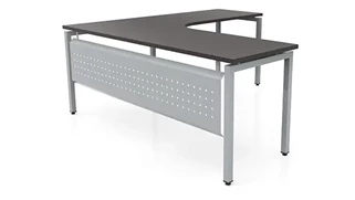 L Shaped Desk Shells PBD Furniture 72in x 72in Curve Corner L-Desk with Modesty Panel