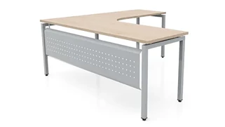 L Shaped Desk Shells PBD Furniture 72in x 72in Curve Corner L-Desk with Modesty Panel
