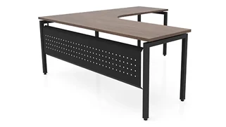 L Shaped Desk Shells PBD Furniture 72in x 72in Curve Corner L-Desk with Modesty Panel 