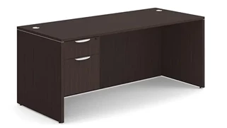 Stand-Alone Single Pedestal Desks PBD Furniture 72in x 30in Single Hanging Pedestal Desk