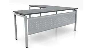L Shaped Desk Shells PBD Furniture 72in x 78in Curve Corner L-Desk with Modesty Panel 