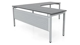 L Shaped Desk Shells PBD Furniture 72in x 78in Curve Corner L-Desk with Modesty Panel 