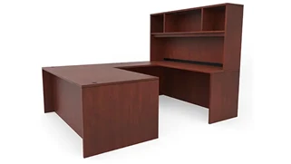 U Shaped Desks with Hutch PBD Furniture 72in x 96in U-Desk with Open Hutch