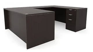 U Shaped Double Pedestal Desks PBD Furniture 66in x 89in Double Pedestal U-Desk