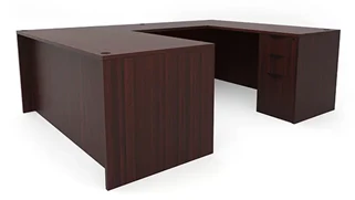 U Shaped Double Pedestal Desks PBD Furniture 60in x 89in Double Pedestal U-Desk