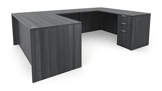U Shaped Desks Office Source 66in x 101in Double Pedestal U-Desk 