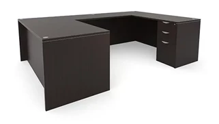 U Shaped Double Pedestal Desks PBD Furniture 66in x 101in Double Pedestal U-Desk