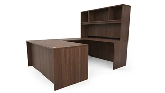 U Shaped Desks with Hutch PBD Furniture 72in x 89in U-Desk with Open Hutch