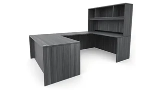 U Shaped Desks with Hutch PBD Furniture 72in x 101in U-Desk with Open Hutch