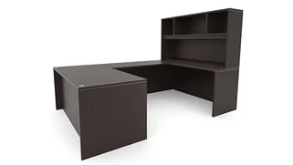 U Shaped Desks with Hutch PBD Furniture 60in x 101in U-Desk with Open Hutch