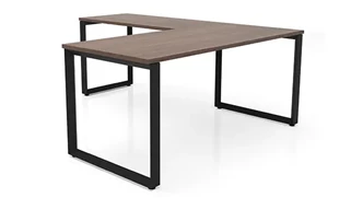 L Shaped Desk Shells PBD Furniture 60in x 72in Beveled Loop Leg L-Desk