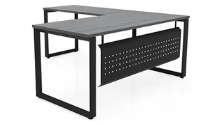 L Shaped Desk Shells PBD Furniture 66in x 66in Beveled Loop Leg L-Desk with Modesty Panel