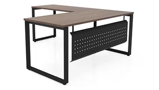 L Shaped Desk Shells PBD Furniture 66in x 72in Beveled Loop Leg L-Desk with Modesty Panel