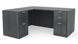 L Shaped Double Pedestal Desks PBD Furniture 60in x 60in Double Pedestal L-Shaped Desk