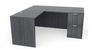 L Shaped Desks Office Source 66in x 72in Single Pedestal L-Shaped Desk