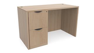 Compact Desks Office Source 47in x 24in Single Pedestal Desk 