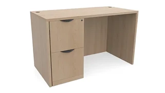 Stand-Alone Single Pedestal Desks PBD Furniture 47in x 24in Single Pedestal Desk 