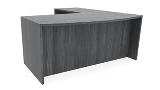 L Shaped Desk Shells PBD Furniture 66in x 82in Bow Front L-Shaped Desk