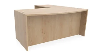 L Shaped Desk Shells PBD Furniture 66in x 82in Bow Front L-Shaped Desk