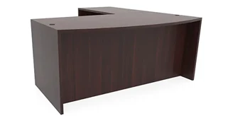 L Shaped Desk Shells PBD Furniture 66in x 82in Bow Front L-Shaped Desk