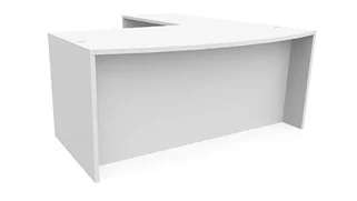 L Shaped Desk Shells PBD Furniture 66in x 82in Bow Front L-Shaped Desk