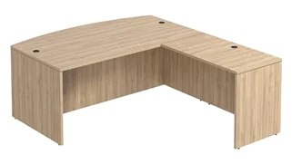 L Shaped Desk Shells PBD Furniture Bow-Front L-Desk Shell 72in W x 76in D