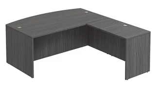 L Shaped Desk Shells PBD Furniture Bow-Front L-Desk Shell 72in W x 88in D