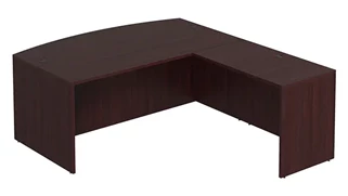 L Shaped Desk Shells PBD Furniture Bow-Front L-Desk Shell 66in W x 66in D