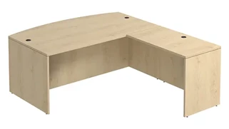 L Shaped Desk Shells PBD Furniture Bow-Front L-Desk Shell 66in W x 71in D