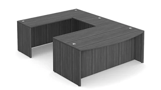 U Shaped Desk Shells PBD Furniture 72in x 107in Bow Front U-Shaped Desk